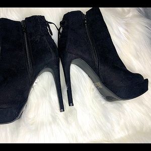 Black high heel boots